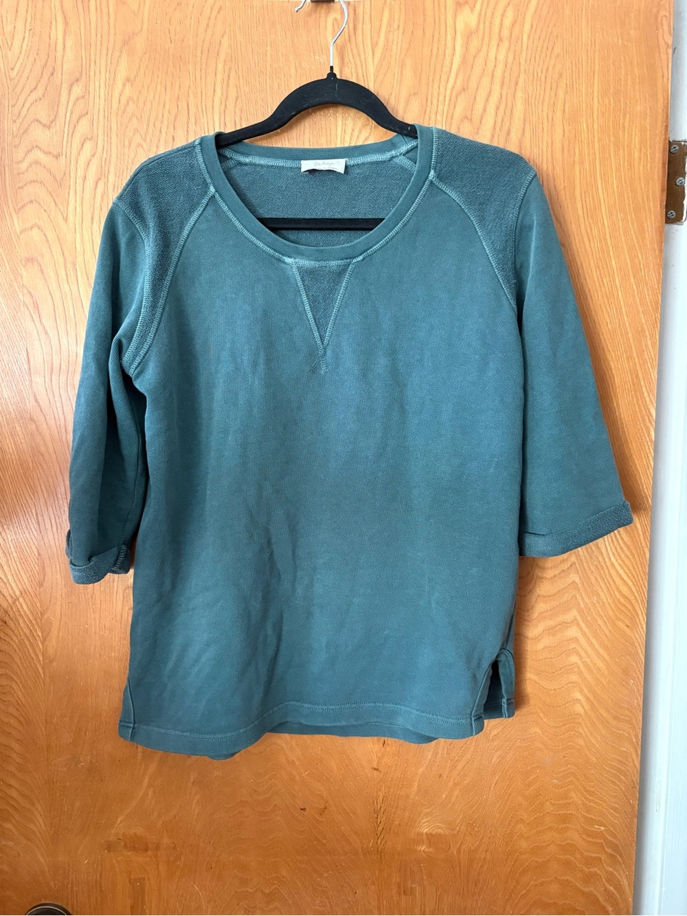 Wrap London Teal Crewneck raglan sweatshirt Top 8